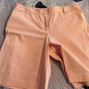 Talbots Peach Pinstripe Bermuda Shorts